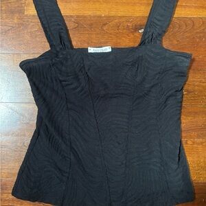 White House Black Market Textured Black Tank Top